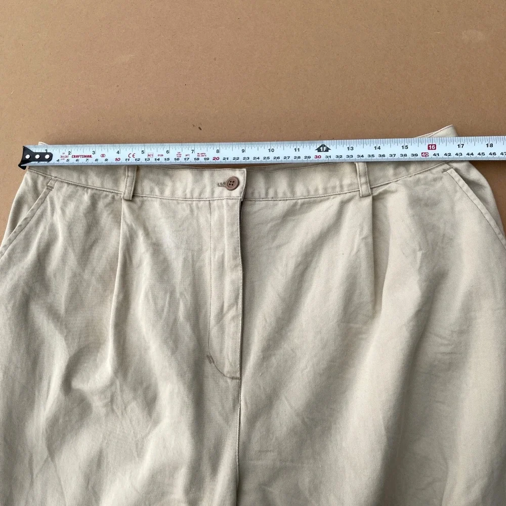 Pendleton Chino Pants Mens 16 Beige Casual Pleated High Rise Cotton Trousers